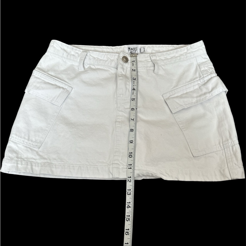 PRINCESS POLLY Zakai Cargo Mini Skirt White size 6 - Picture 7 of 7